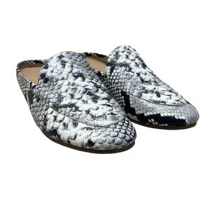 Banana Republic Faux Snakeskin Mule Shoe Slip-On Black White Gray Size 8